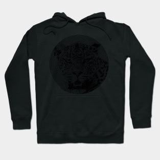 Leopard Face Close-up in Spiroglyphic Style Spiral Circles Hoodie